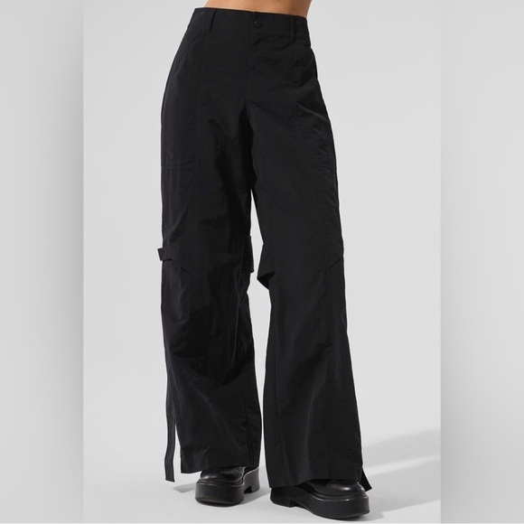 ALO Yoga Pants - Alo Voyager pant Trouser Black Wide-Leg Size XS